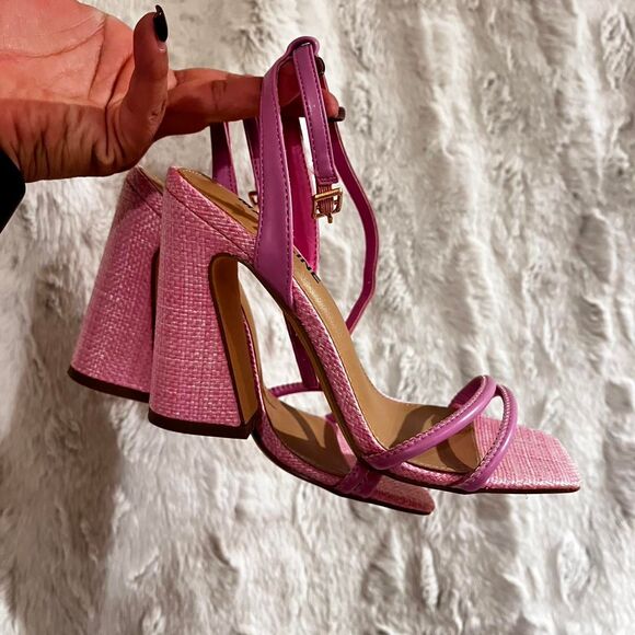 MADELINE SIZE 6 LUNA Pink strappy block heel sandals - Picture 3 of 5